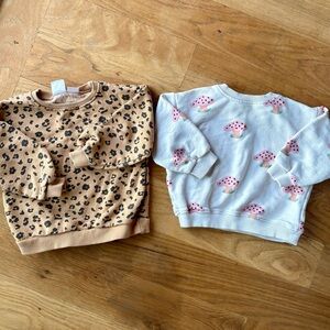 Zara Kids Leopard and Mushroom Sweatshirts 🐆🍄